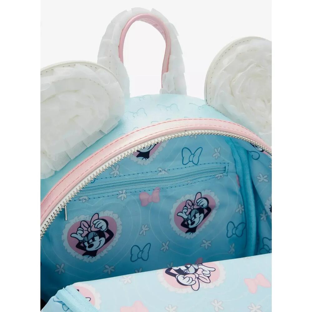 Loungefly Disney Minnie Mouse Ruffle Ears Mini Backpack - Picture 2 of 4